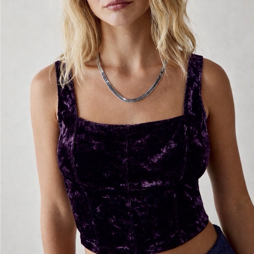 Free People Crush Away Velvet Tank XL